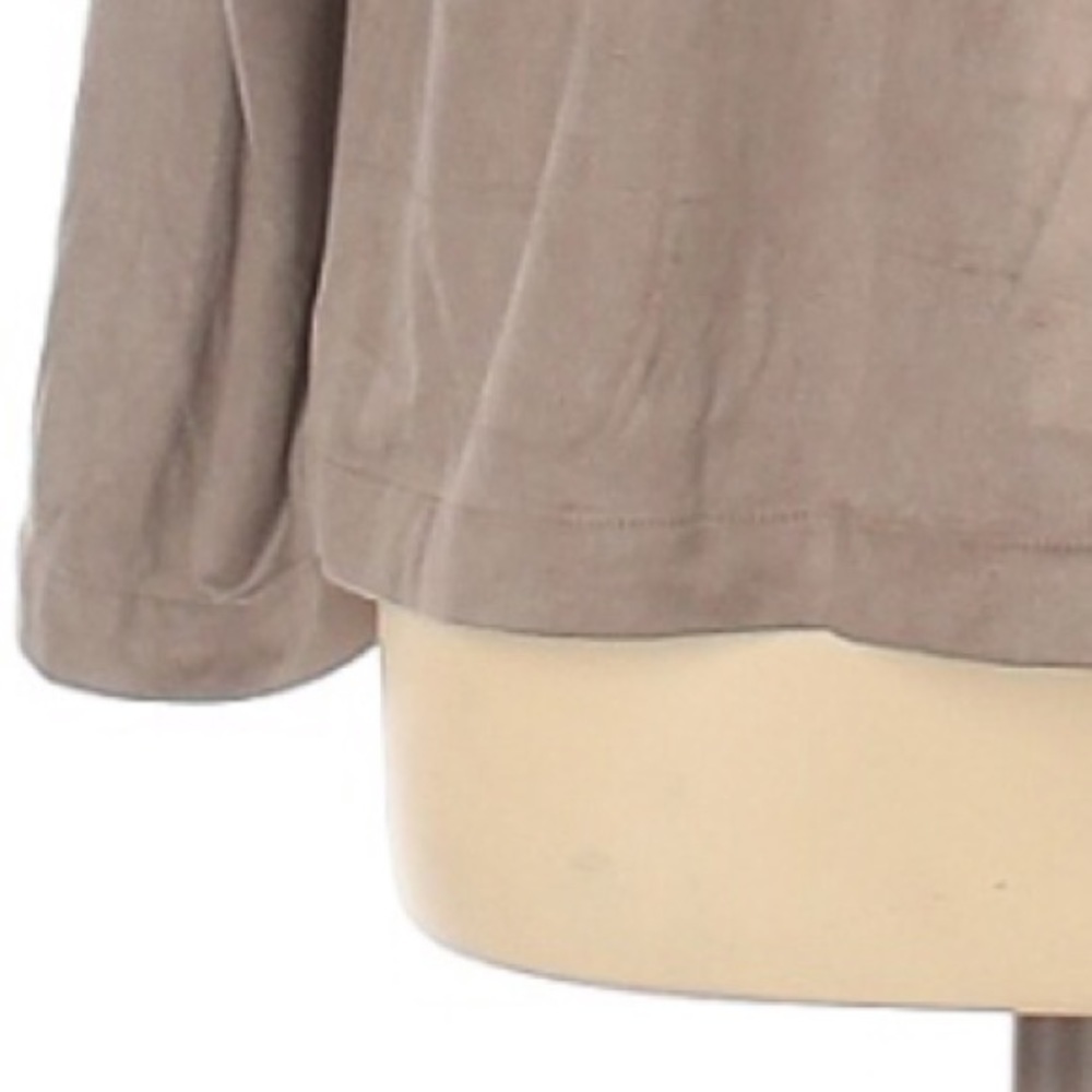 CHICO'S Tan Faux Suede One Eye Hook Closure Jacket Blazer Size 1 - Picture 4 of 4